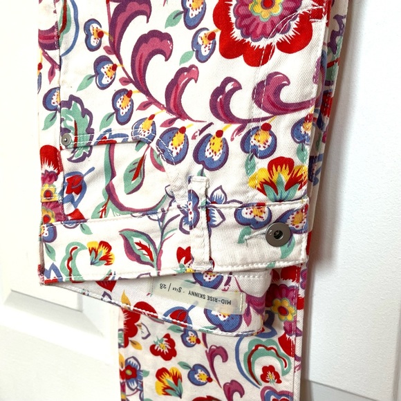 Anthropologie Women's 28 Floral Mid-rise Skinny Pants Pilcro & the Letterpress - Picture 7 of 9